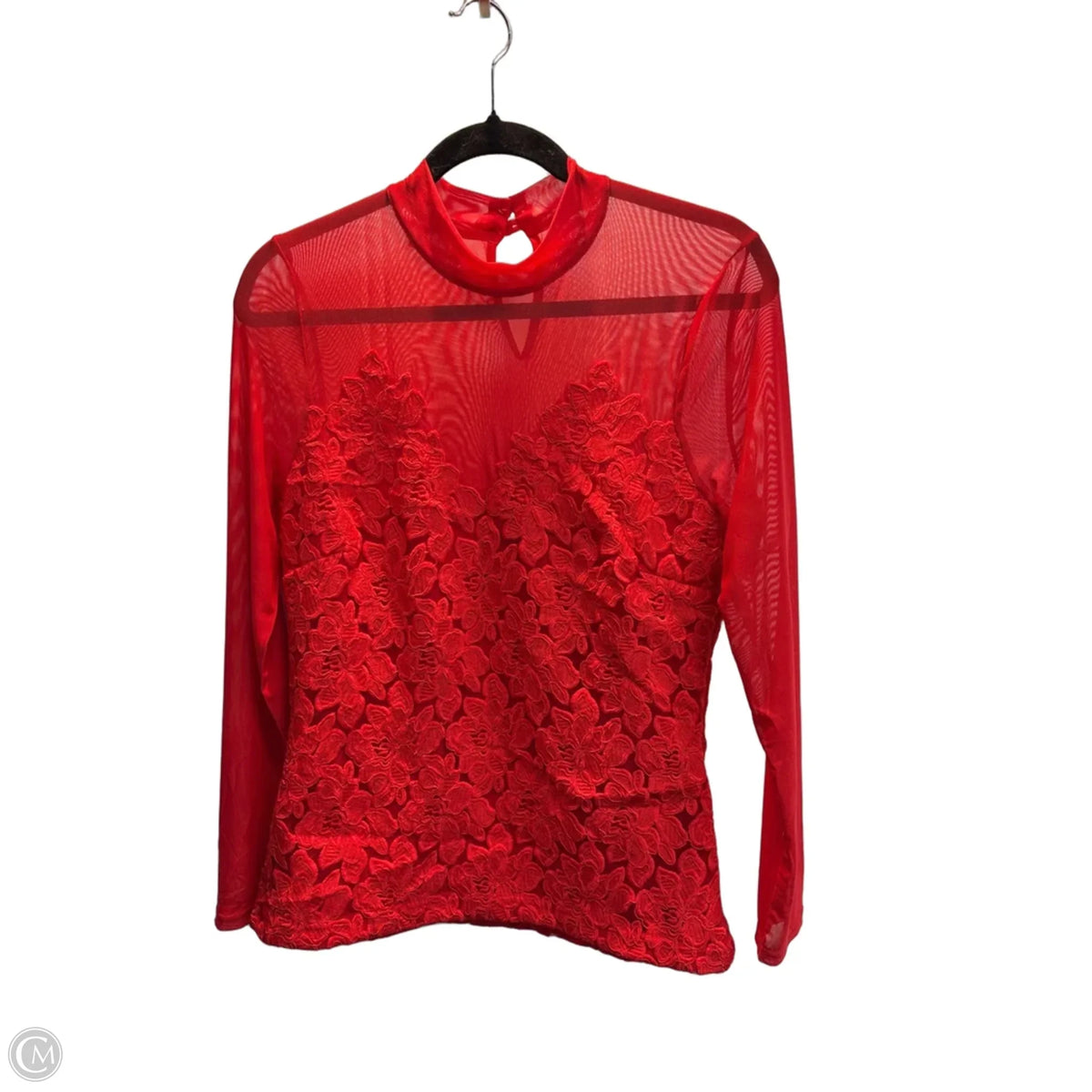 Blouse Long Sleeve By Boston Proper In Red, Size: M