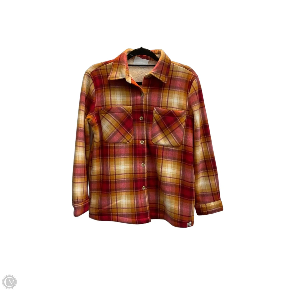 Jacket Fleece By Clothes Mentor In Plaid Pattern, Size: S