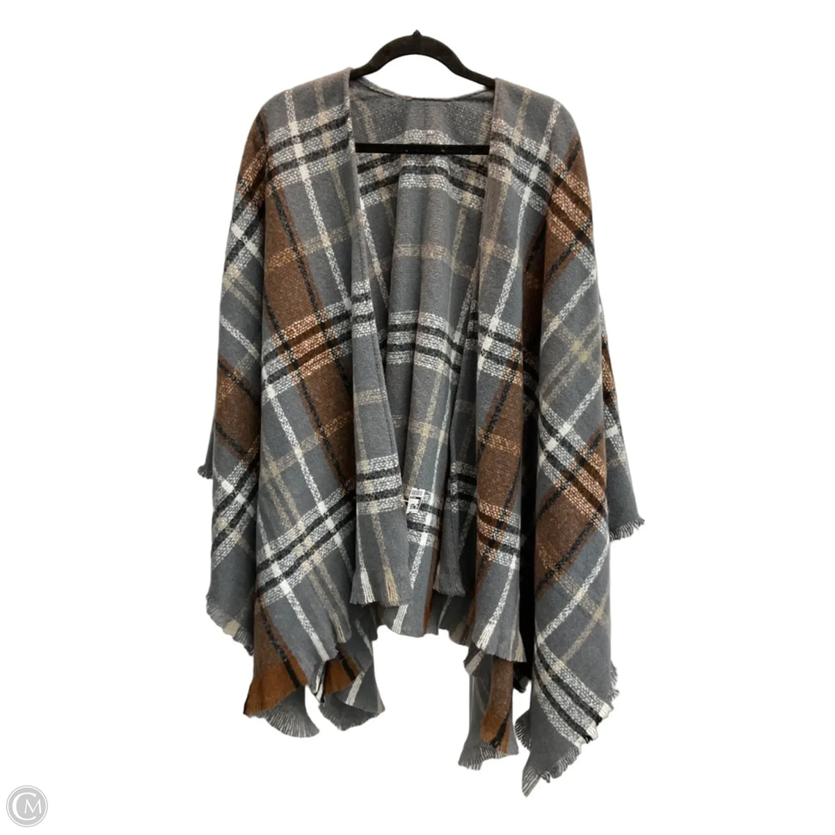Shawl By Clothes Mentor In Plaid Pattern, Size: Osfm