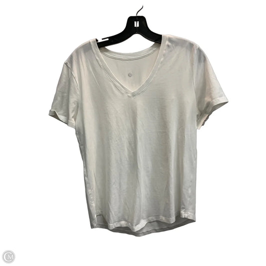 Athletic Top Short Sleeve By Lululemon In White, Size: M