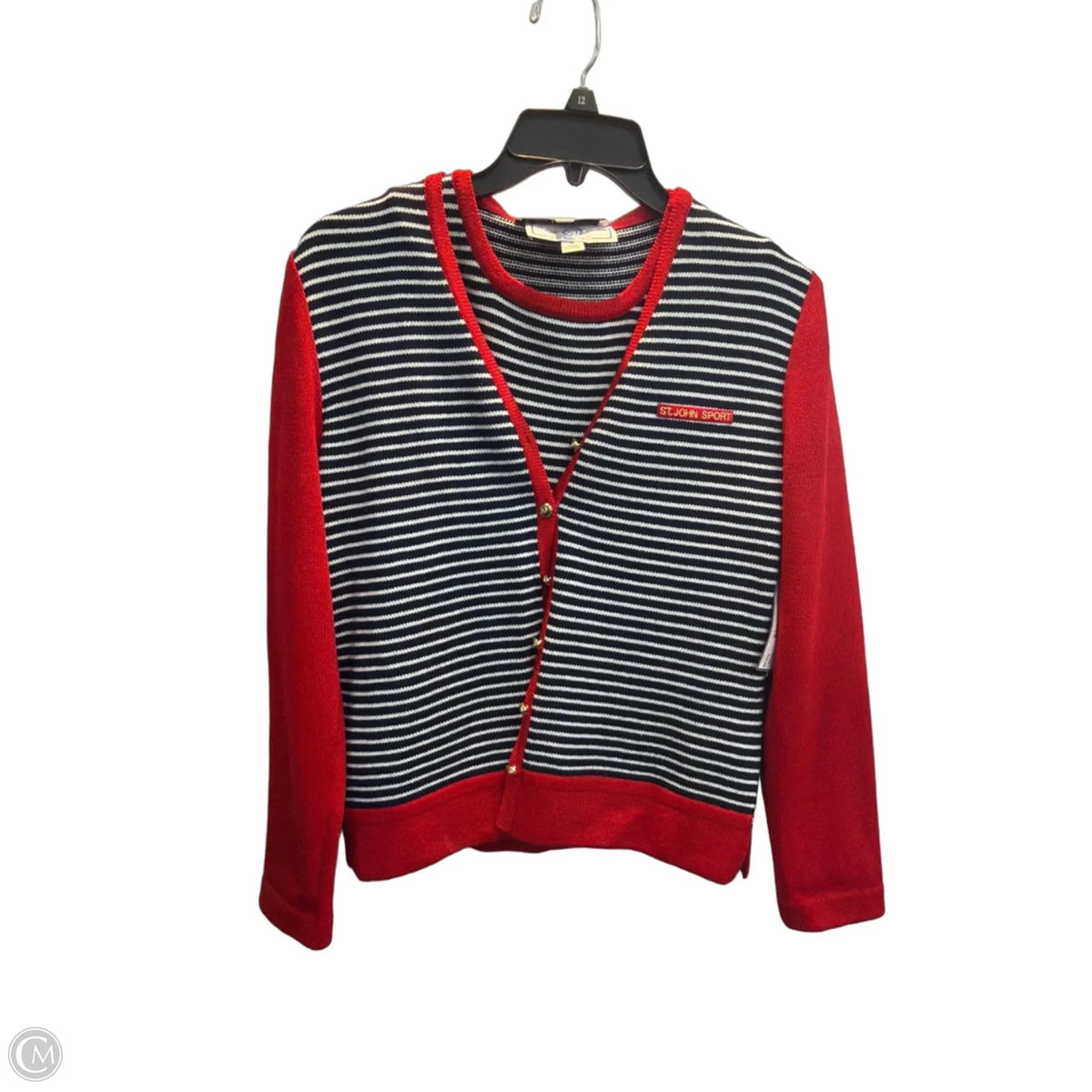 Top 2pc Sleeveless By St John Knits In Striped Pattern, Size: Sp