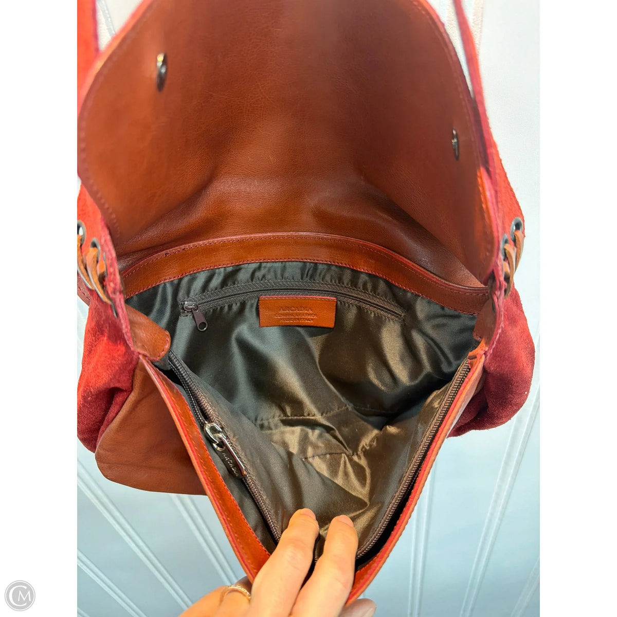 Handbag Leather By Cma, Size: Small