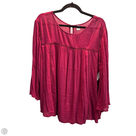 Blouse Long Sleeve By Old Navy In Pink, Size: Xl
