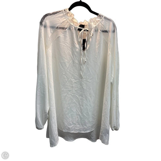 Blouse Long Sleeve By Worthington In Cream, Size: 2x
