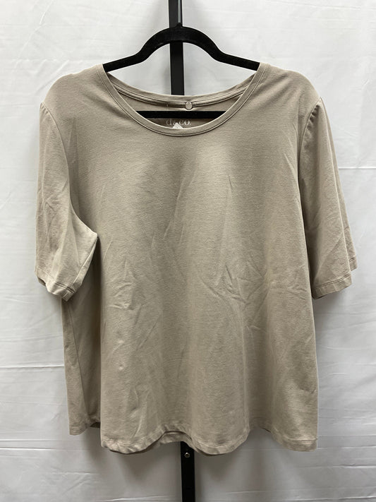 Beige Top Short Sleeve Basic Denim And Company, Size L