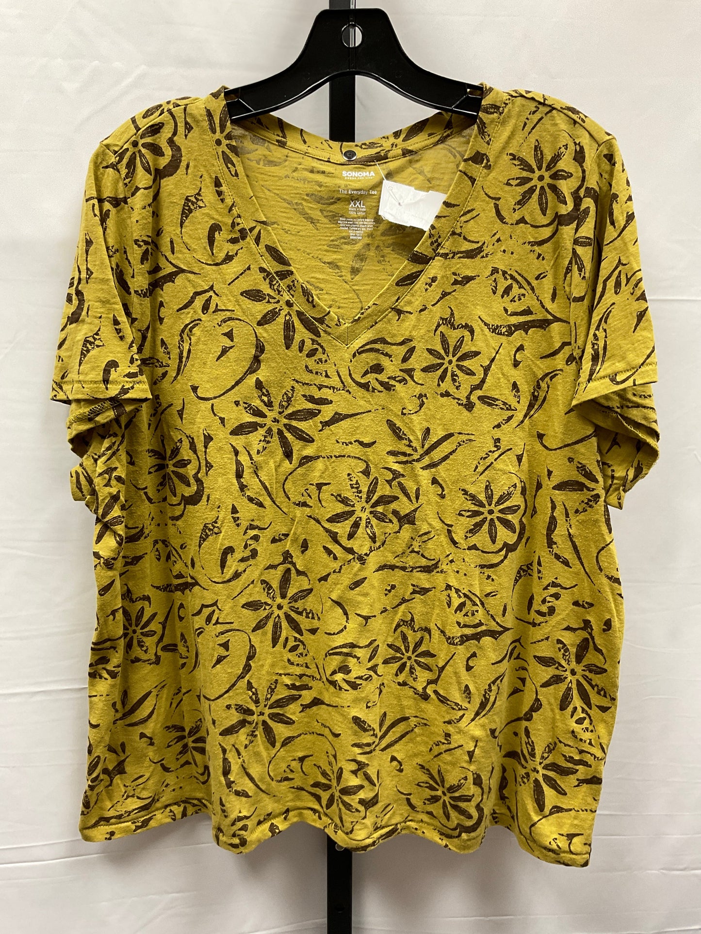 Brown & Green Top Short Sleeve Sonoma, Size Xxl