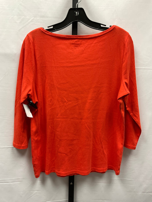 Orange Top Long Sleeve Talbots, Size Petite L