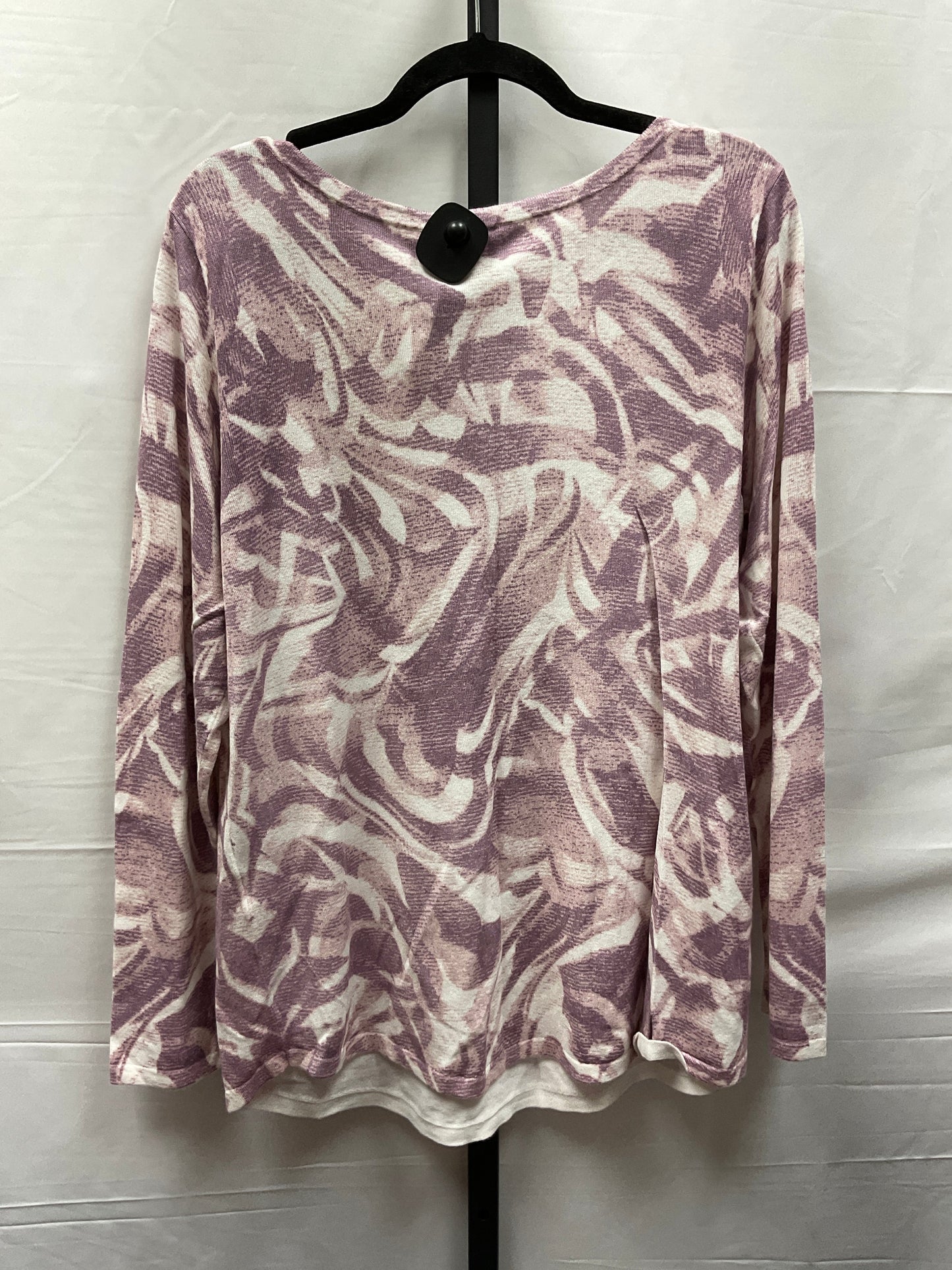 Purple & White Top Long Sleeve Chicos, Size L