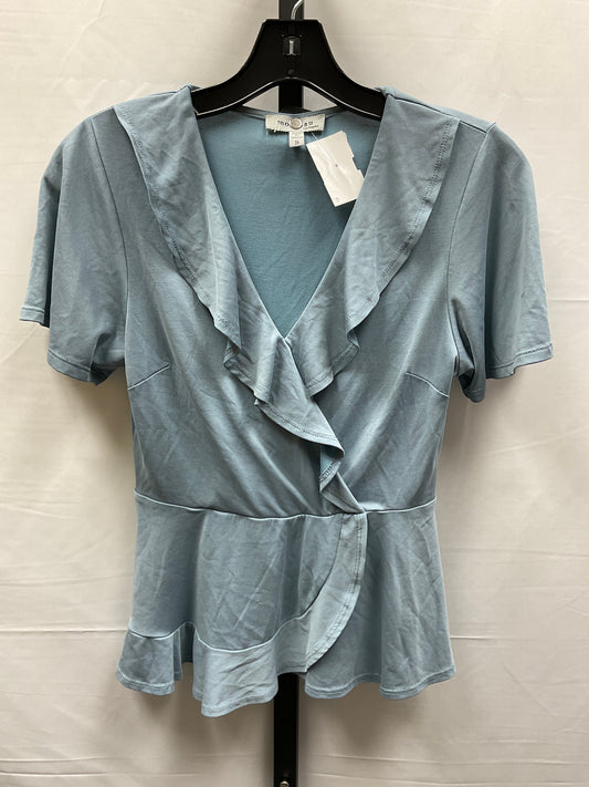 Blue Top Short Sleeve Monteau, Size S