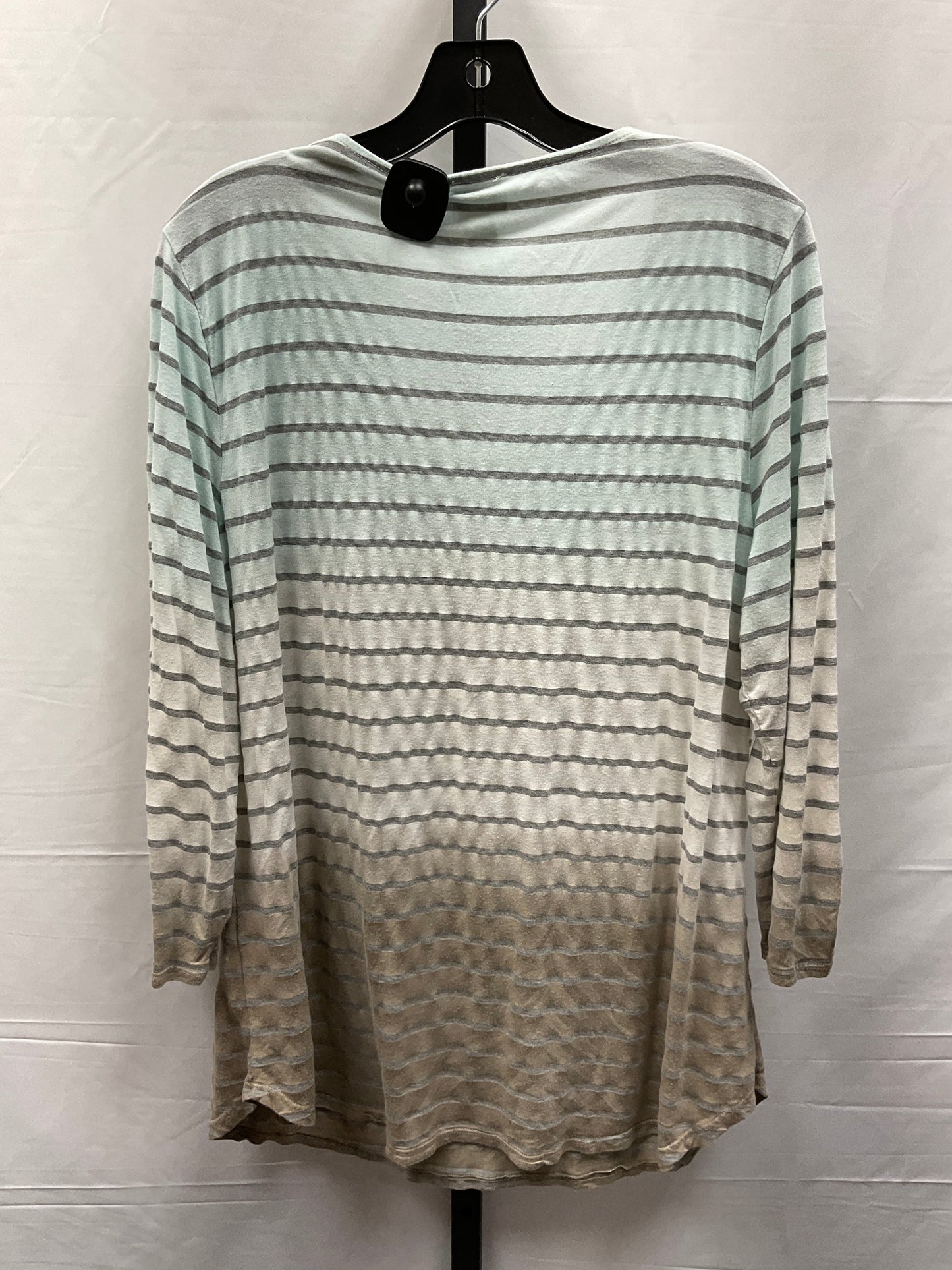 Striped Pattern Top Long Sleeve Zenergy By Chicos, Size Xl