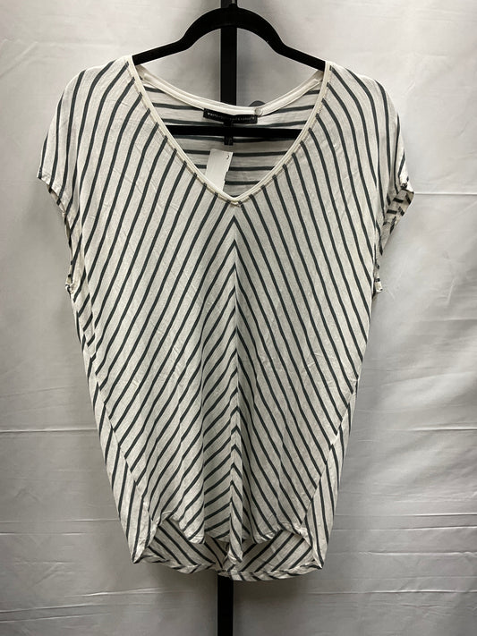 Striped Pattern Top Short Sleeve White House Black Market, Size S