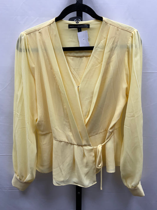 Yellow Top Long Sleeve White House Black Market, Size S