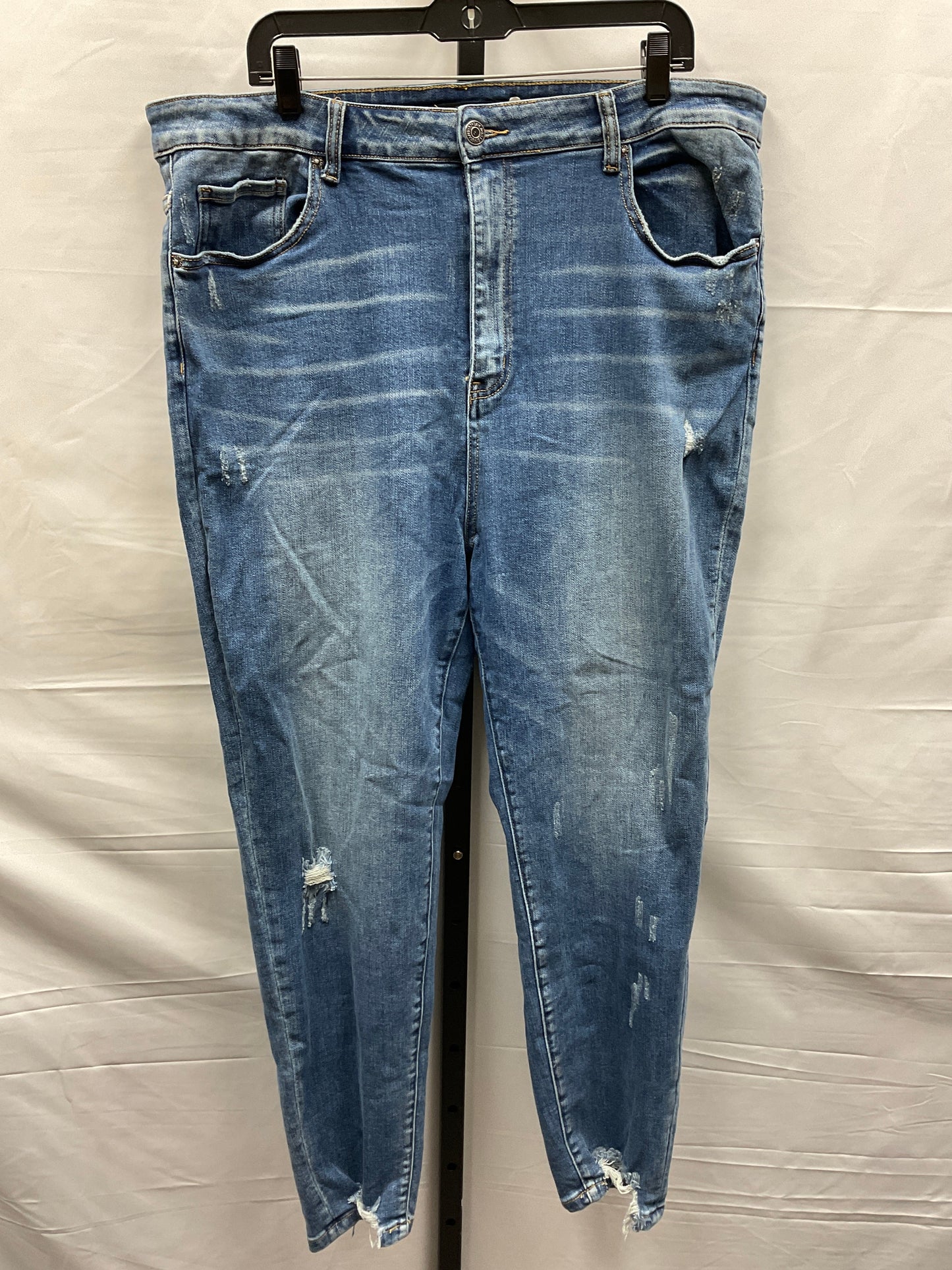 Blue Denim Jeans Skinny Risen, Size 3x