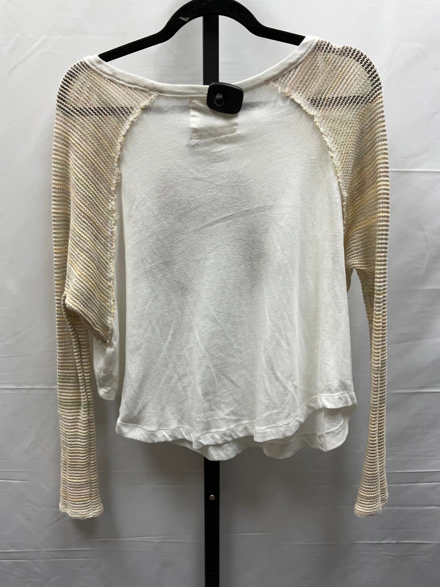 Tan & White Top Long Sleeve We The Free, Size S