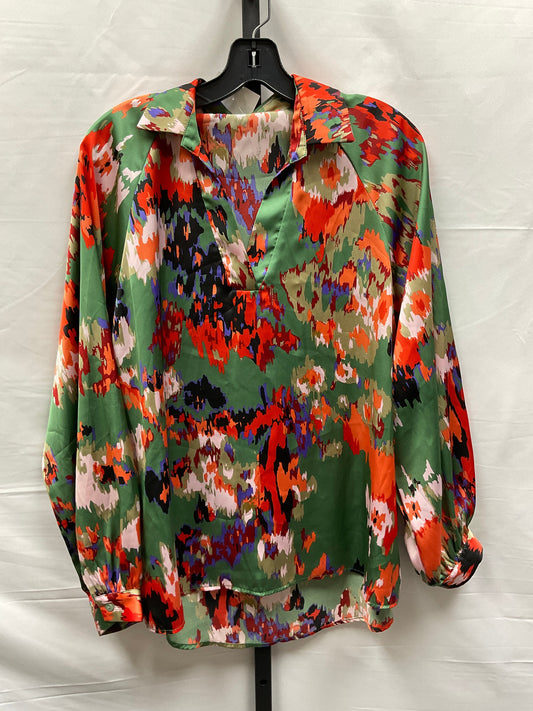 Multi-colored Top Long Sleeve Clothes Mentor, Size L