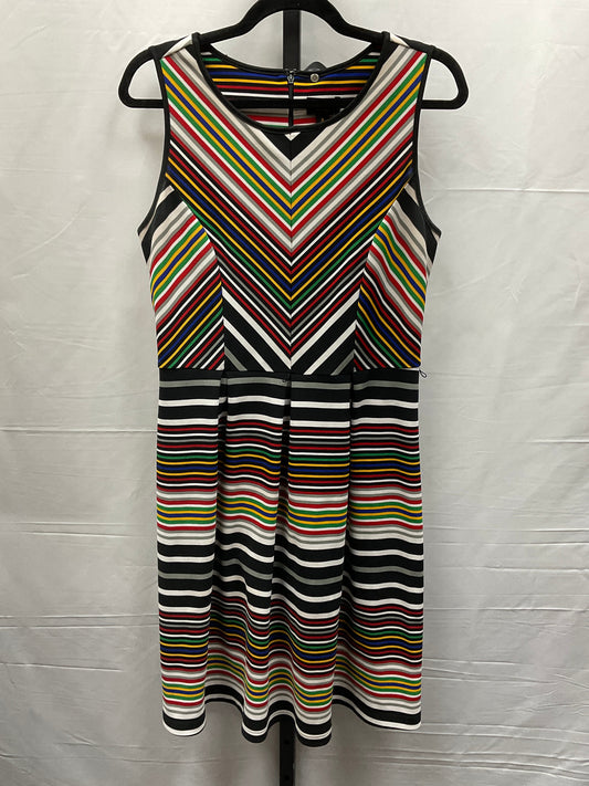 Striped Pattern Dress Casual Midi Clothes Mentor, Size 8