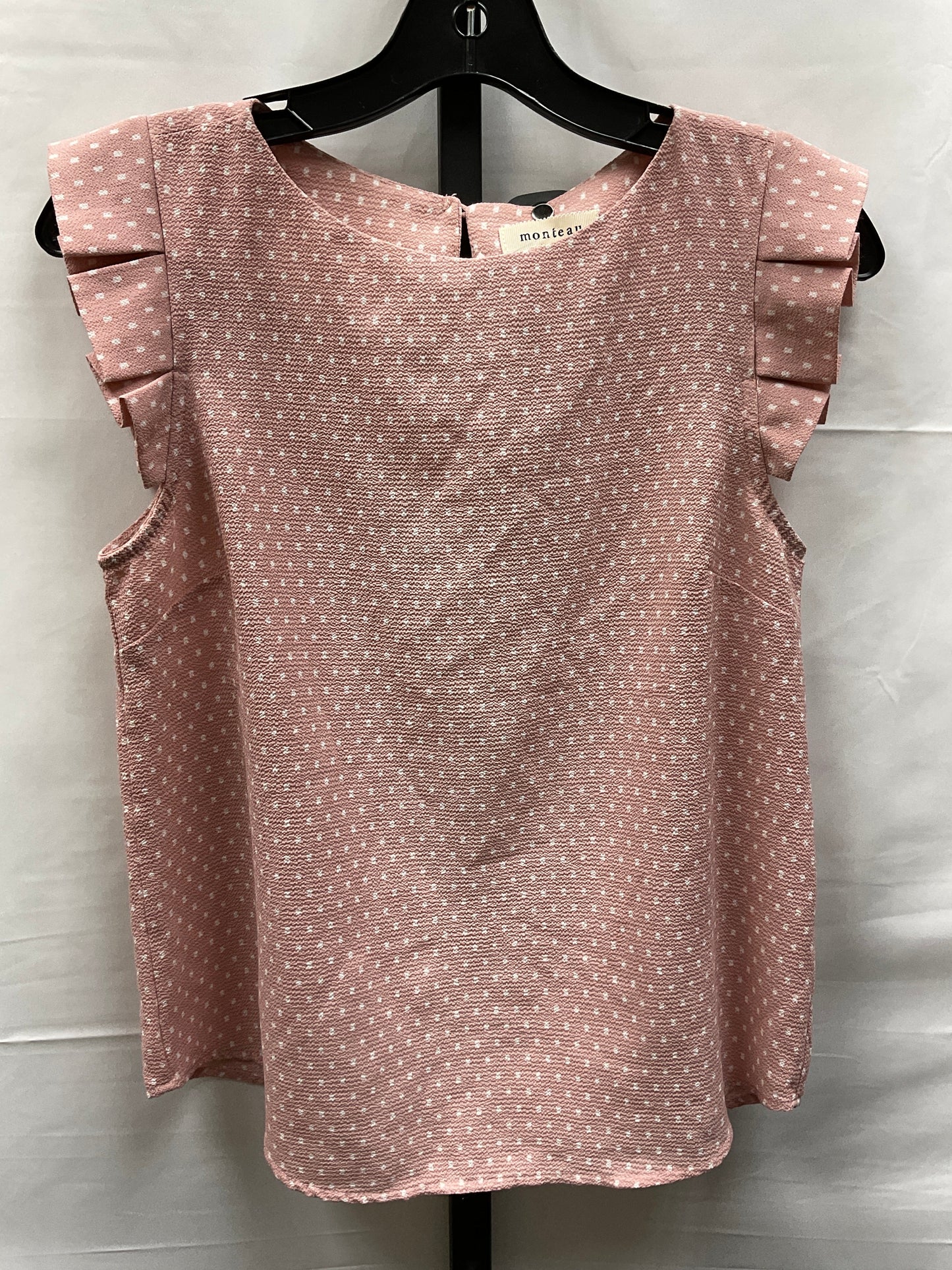 Pink & White Top Short Sleeve Monteau, Size S