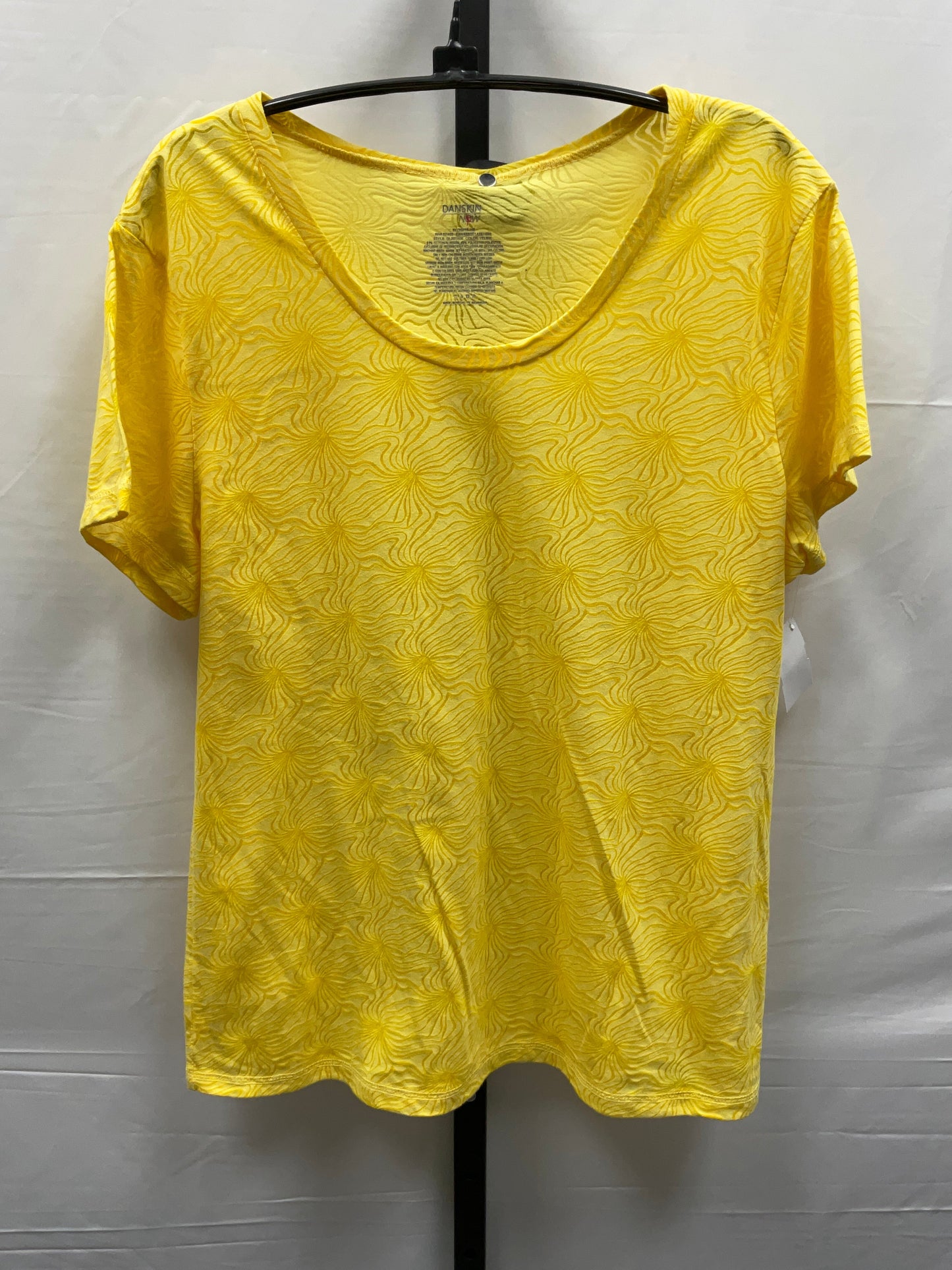 Yellow Top Short Sleeve Danskin Now, Size Xl