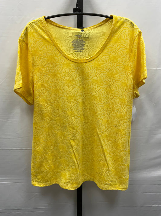 Yellow Top Short Sleeve Danskin Now, Size Xl