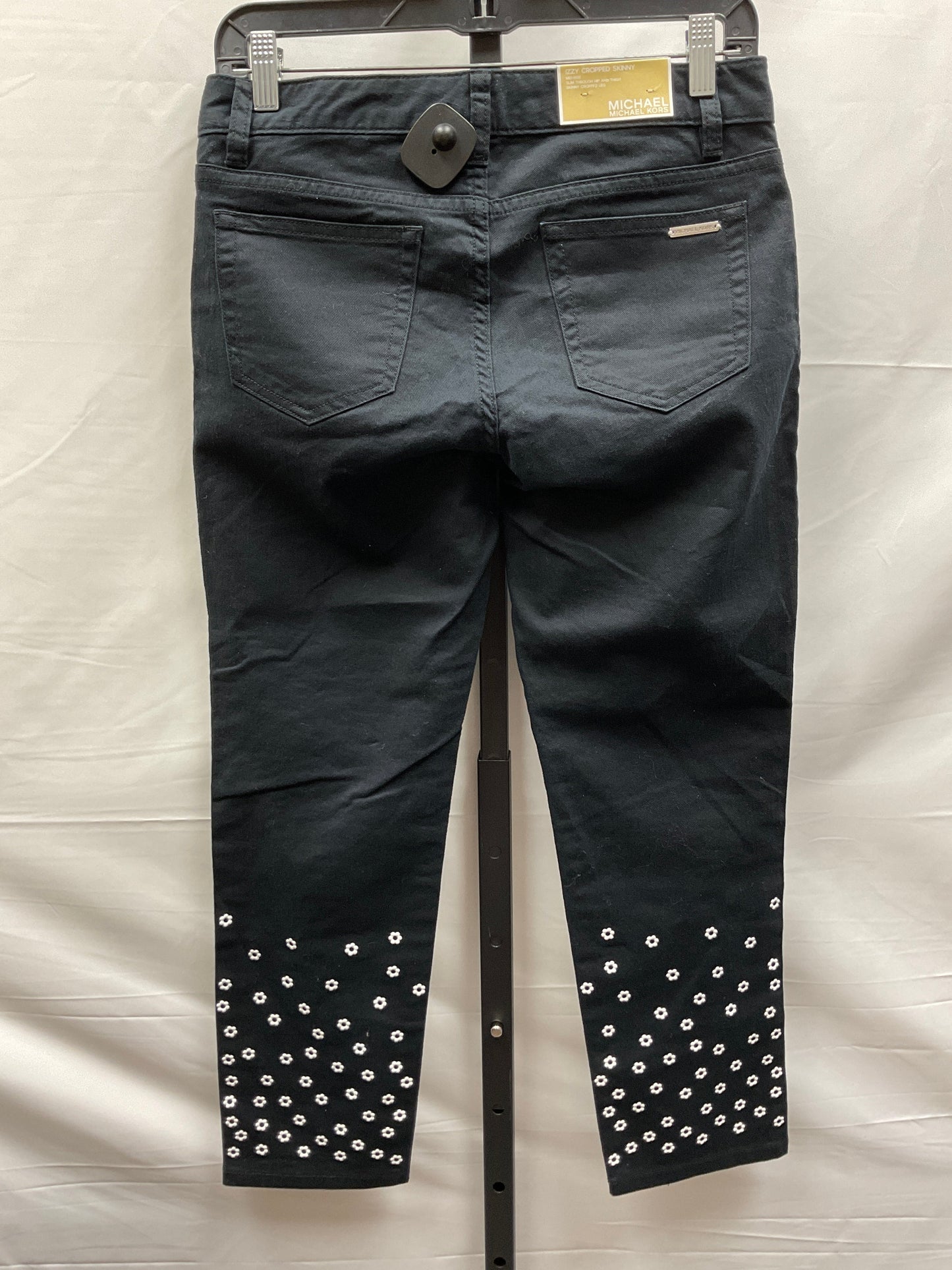Black Denim Jeans Cropped Michael By Michael Kors, Size 2