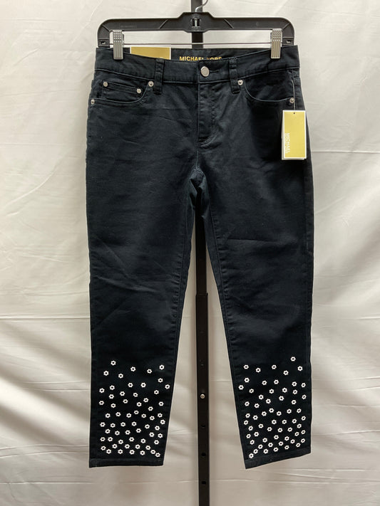 Black Denim Jeans Cropped Michael By Michael Kors, Size 2