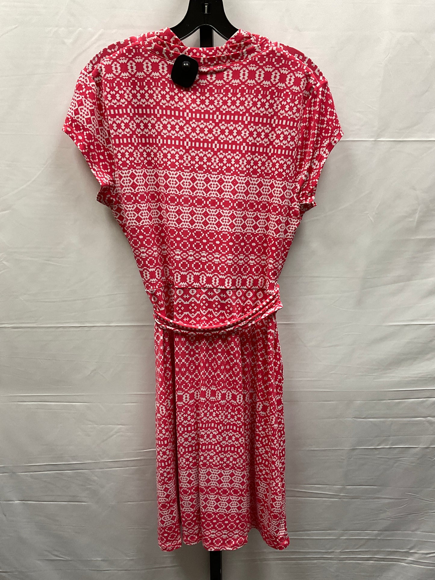 Pink & White Dress Casual Midi Liz Claiborne, Size M