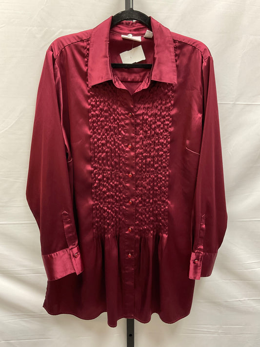 Red Top Long Sleeve Chicos, Size Xl