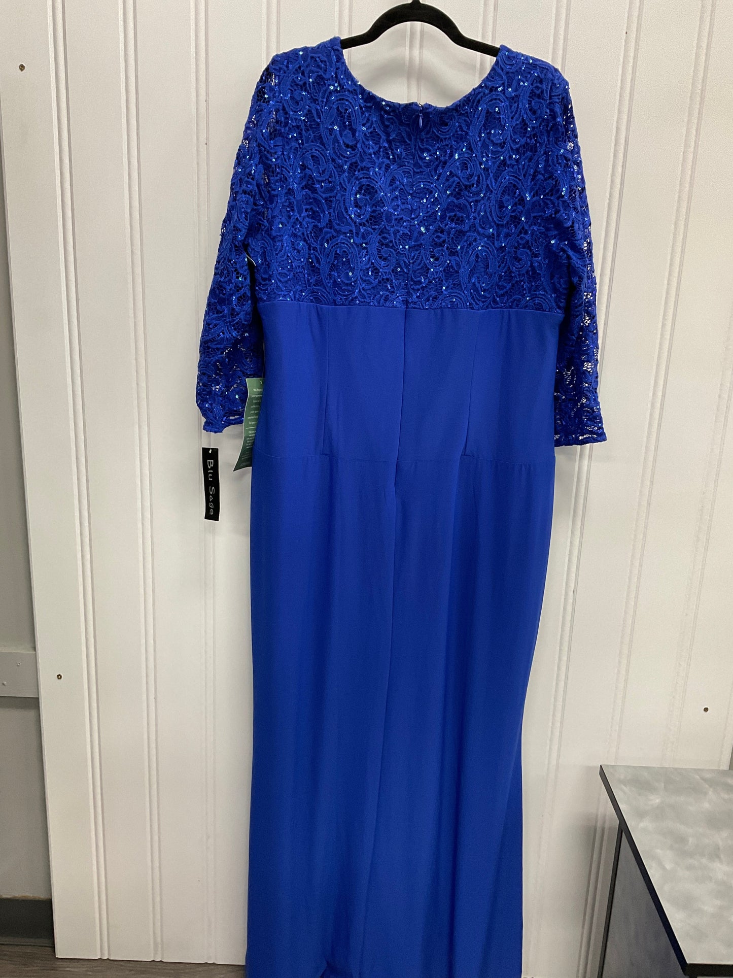 Dress Party Long By Clothes Mentor In Blue, Size: 1x