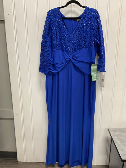 Dress Party Long By Clothes Mentor In Blue, Size: 1x