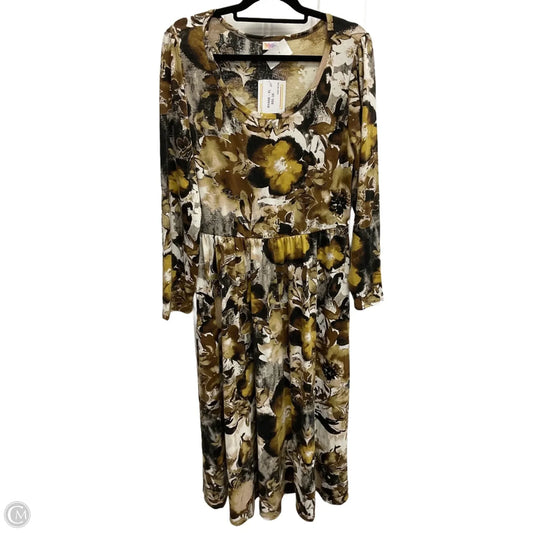 Dress Casual Maxi By Lularoe In Brown & Grey, Size: Xl