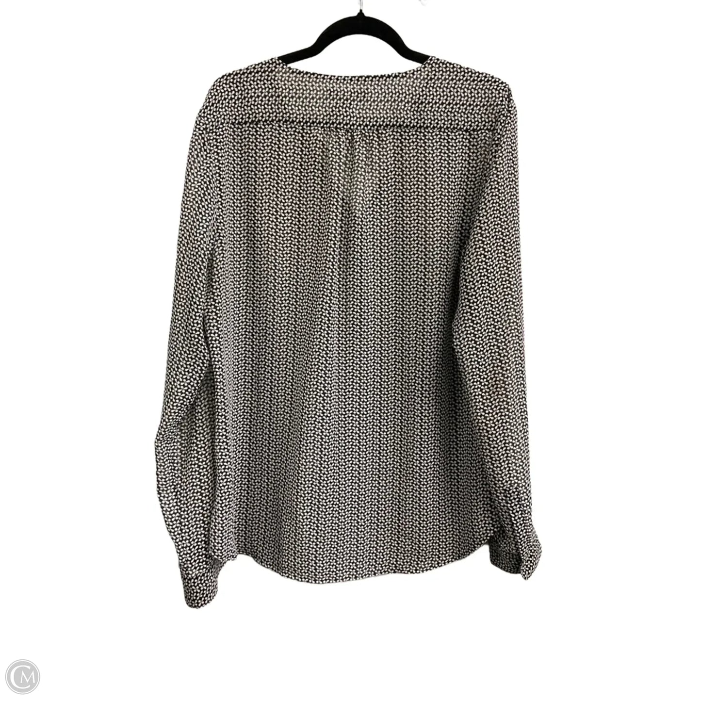 Top Long Sleeve By Banana Republic In Black & Grey, Size: L