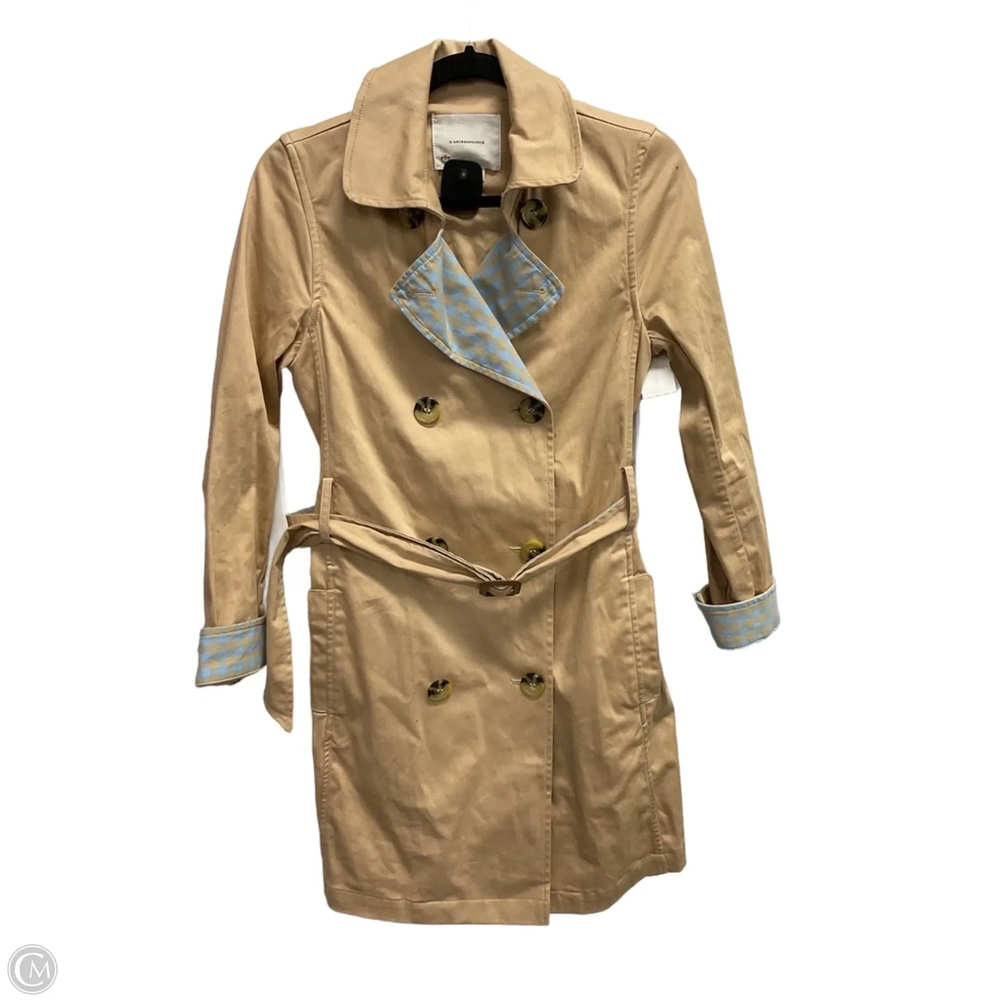 Coat Trench Coat By Anthropologie In Beige, Size: Xs