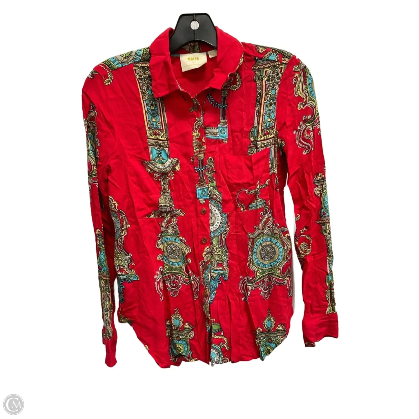 Top Long Sleeve By Maeve In Red, Size: 0