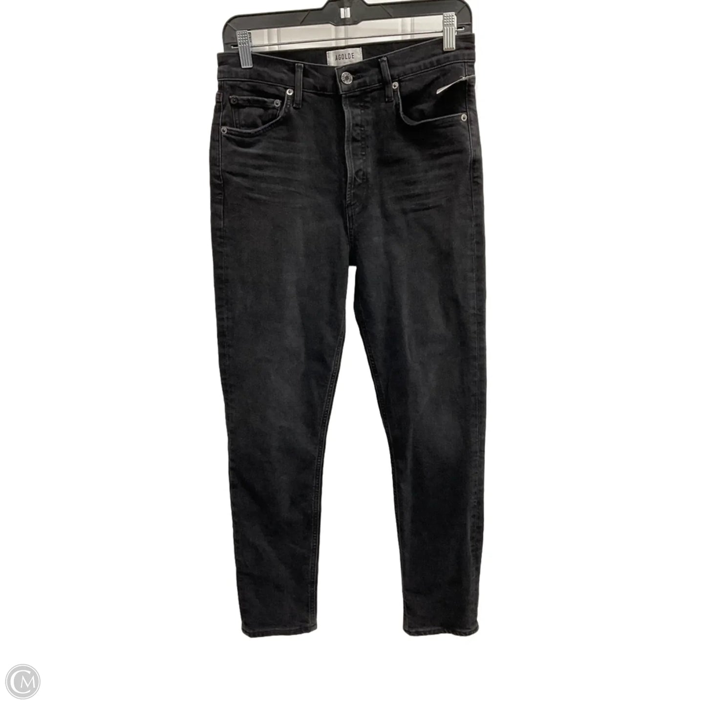 Jeans Straight By Agolde In Black Denim, Size: 4