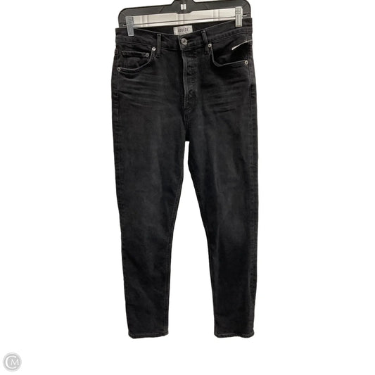 Jeans Straight By Agolde In Black Denim, Size: 4