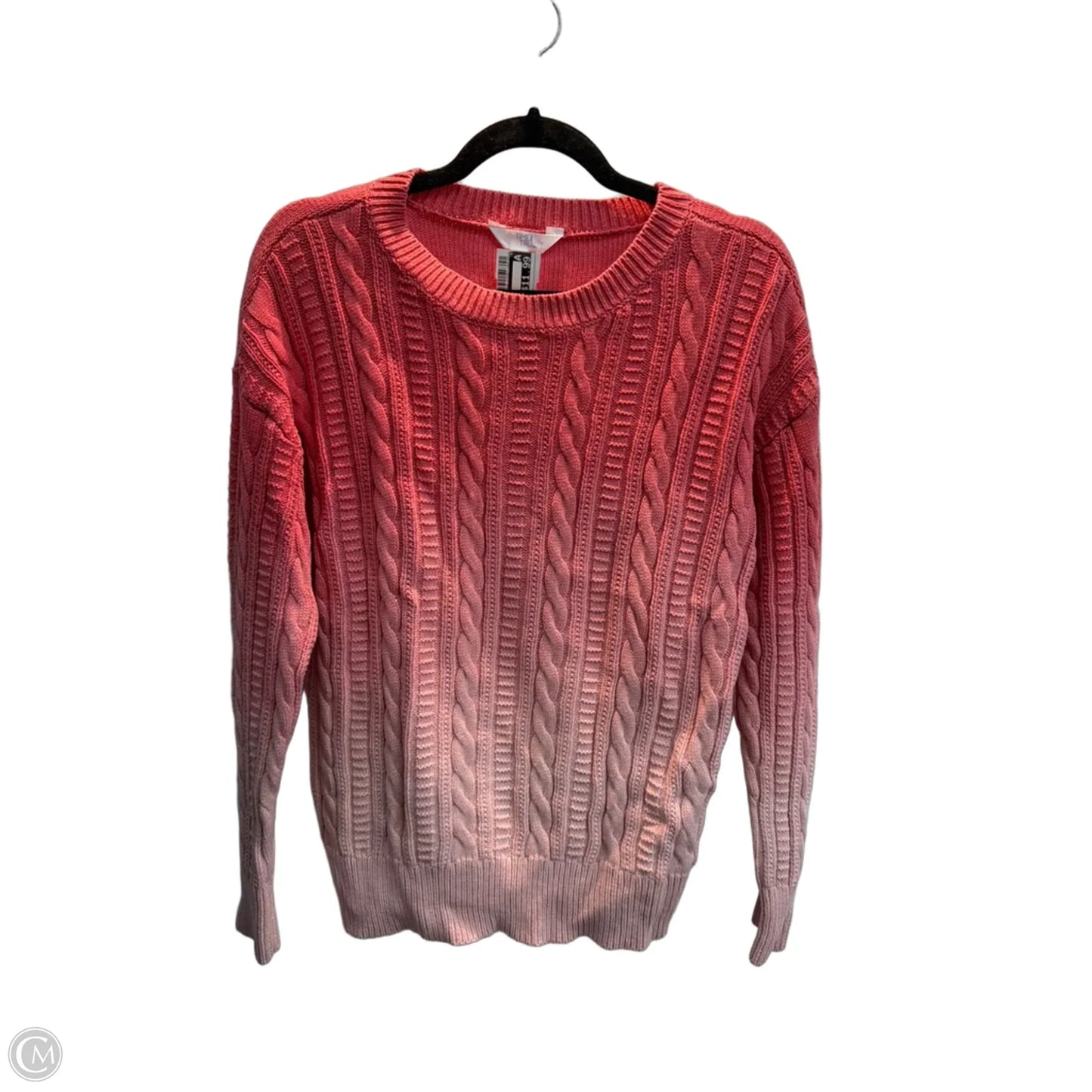 Sweater By Time And Tru In Pink & White, Size: L