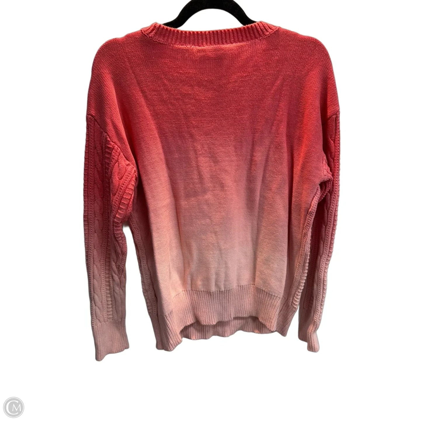 Sweater By Time And Tru In Pink & White, Size: L