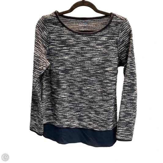 Top Long Sleeve By Croft And Barrow In Blue & White, Size: S