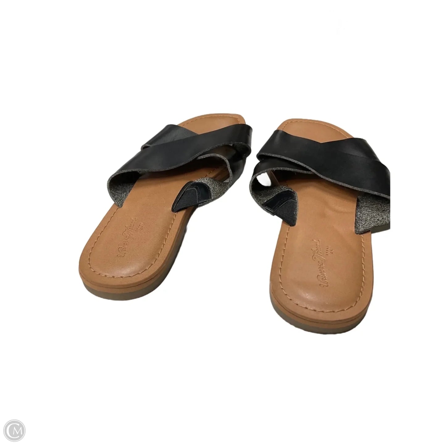 Sandals Flats By Universal Thread In Black & Tan, Size: 6