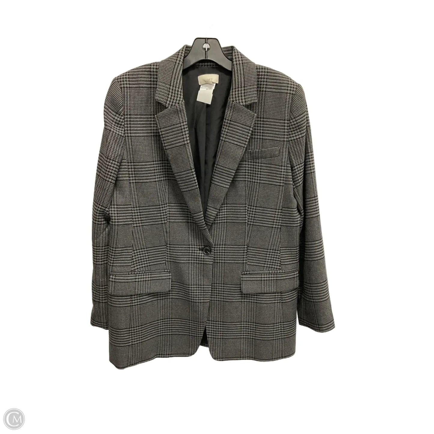 Blazer By Loft In Black & Grey, Size: 8