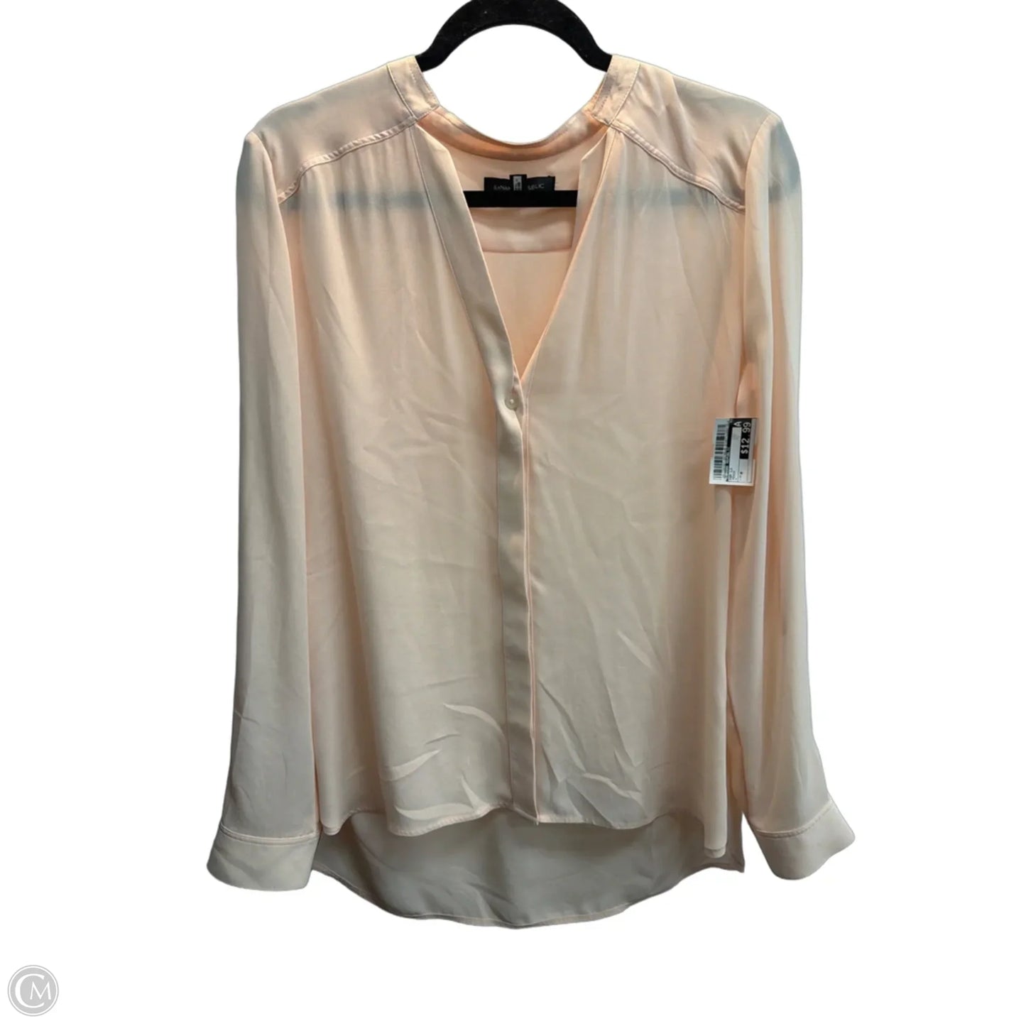 Top Long Sleeve By Banana Republic In Peach, Size: M