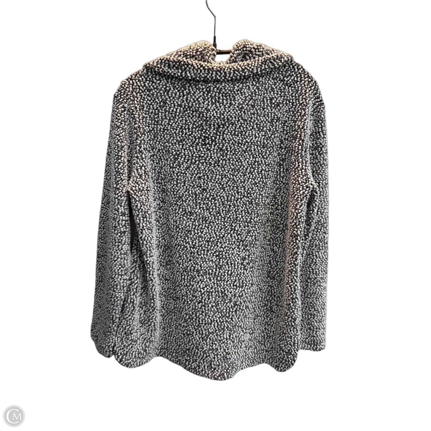 Sweatshirt Collar By Calvin Klein In Black & White, Size: M