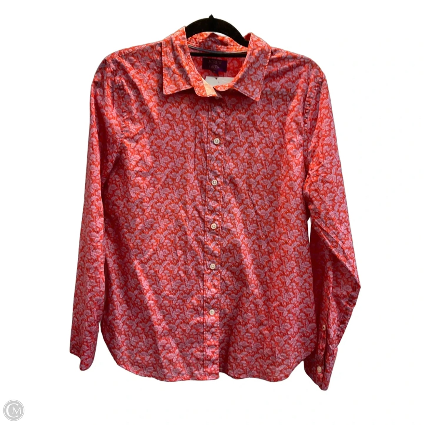 Top Long Sleeve By J. Crew In Orange & Pink, Size: L