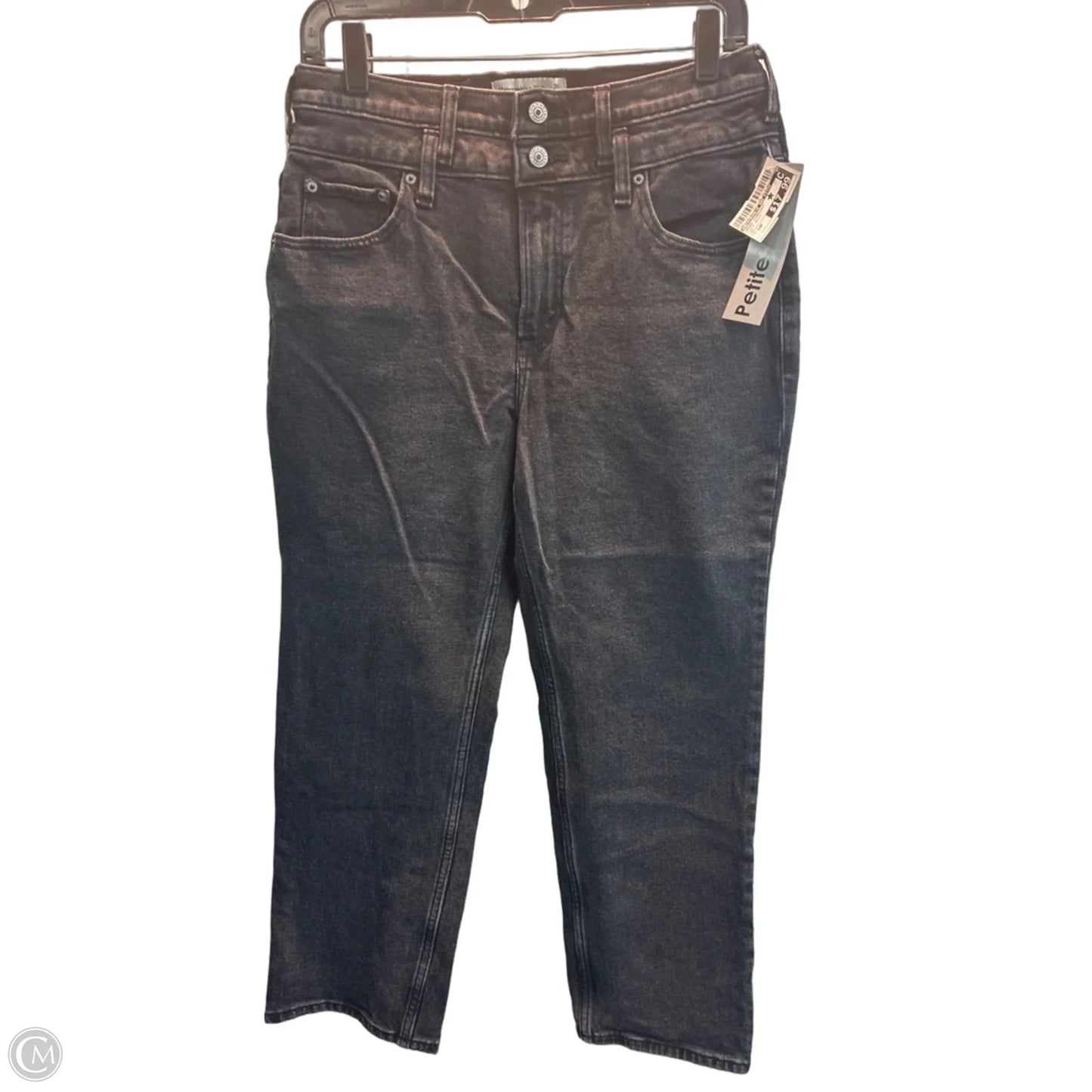 Jeans Straight By Abercrombie And Fitch In Black Denim, Size: 10p
