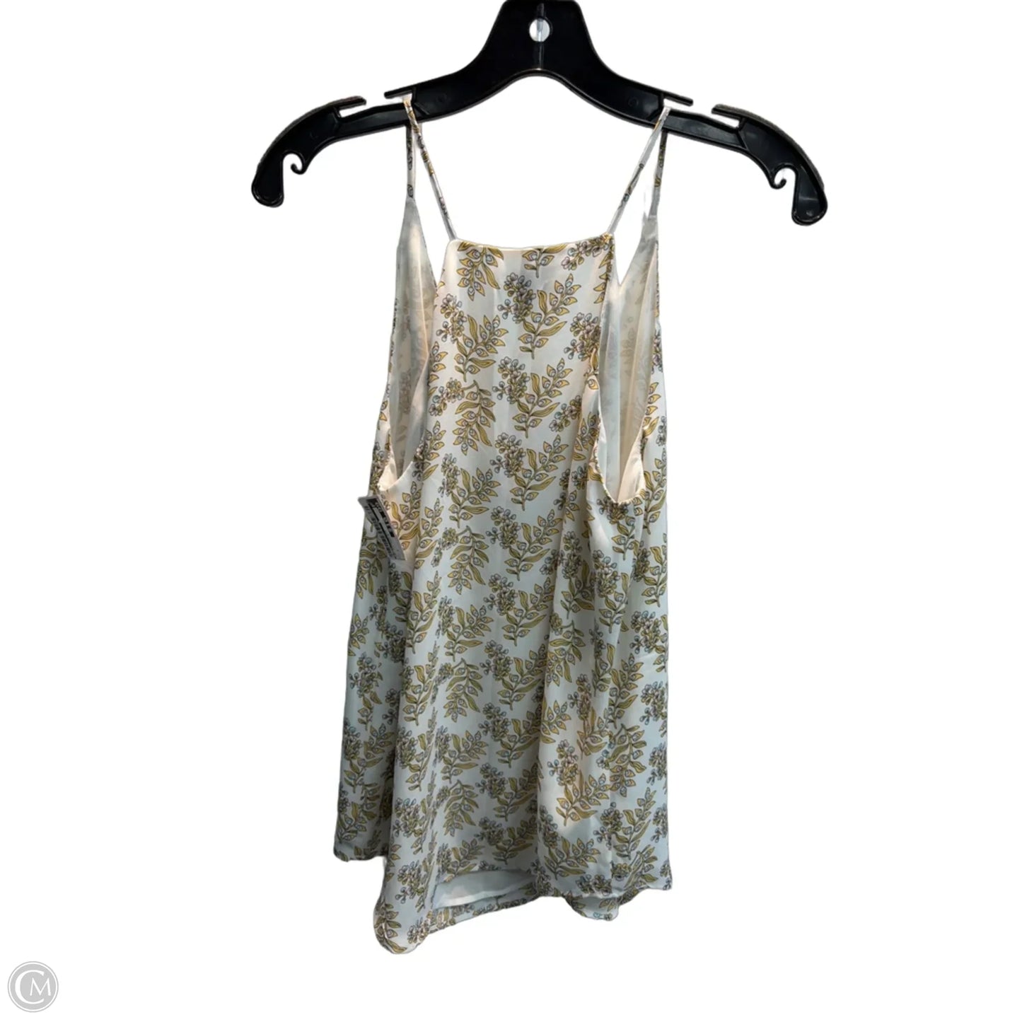 Top Sleeveless By Loft In White & Yellow, Size: S