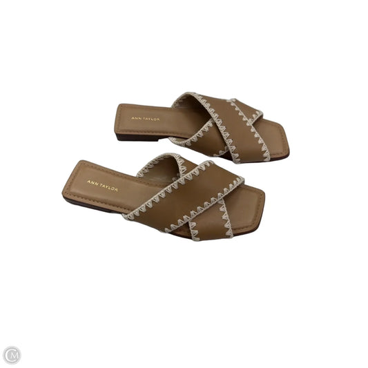 Sandals Flats By Ann Taylor In Beige, Size: 6