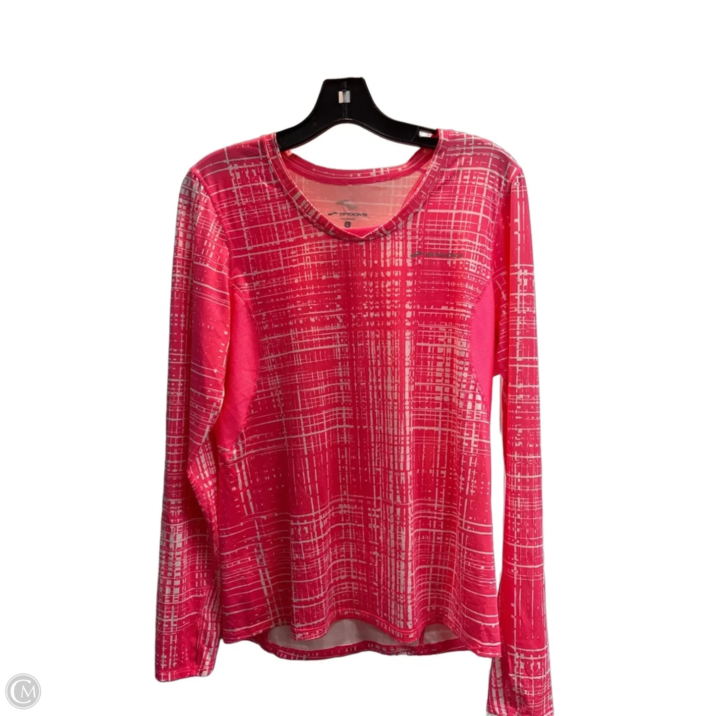 Athletic Top Long Sleeve Crewneck By Brooks In Pink & White, Size: L