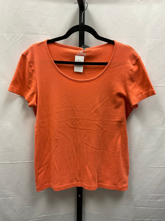 Orange Top Short Sleeve Basic Jones New York, Size Xl