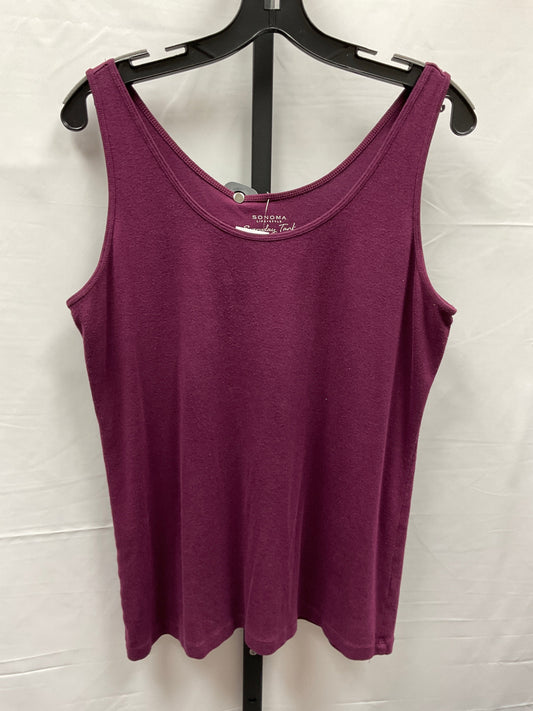 Purple Top Sleeveless Basic Sonoma, Size Xl