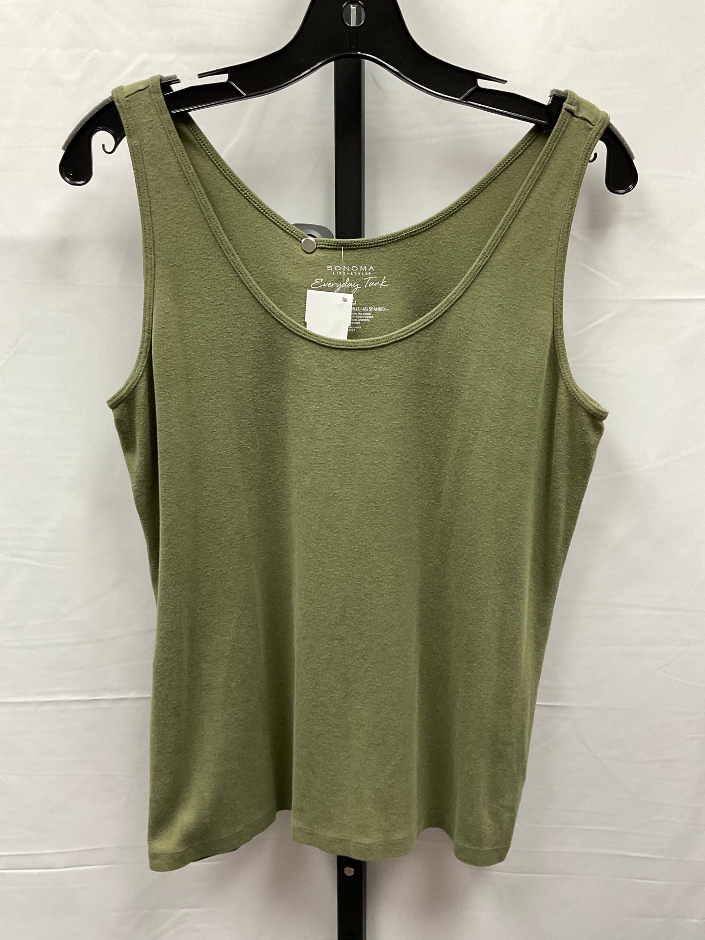 Green Top Sleeveless Basic Sonoma, Size Xl